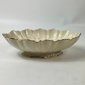 Lenox Symphony Scalloped Oval Centerpiece Serving Bowl 24K Gold Trim USA